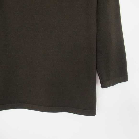 CARLISLE Brown Silk Blend Scoop Neck 3/4 Sleeve Knit Top Tee Womens Size Small - Picture 6 of 11